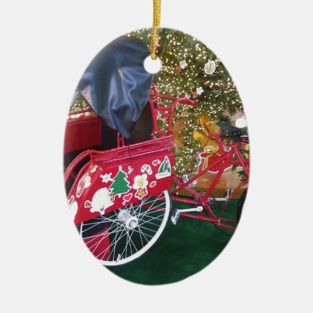 Merry Christmas from Bali Indonesia Ceramic Tree Decoration (Front)