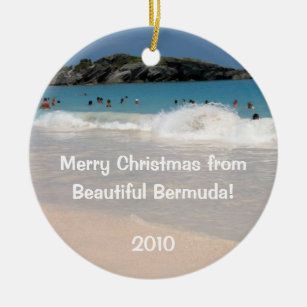 Merry Christmas from, Beautiful Bermuda! Ceramic Tree Decoration