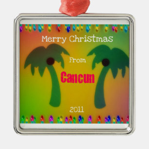 Merry Christmas from Cancun 2011 Metal Tree Decoration