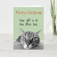 Merry Christmas From Cat Gift is in Litter Box