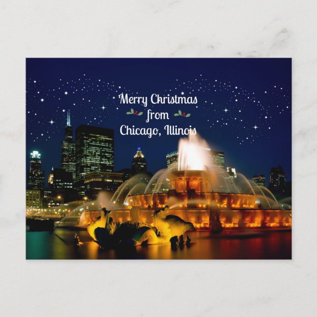Merry Christmas from Chicago, Illinois  Postcard (Front)