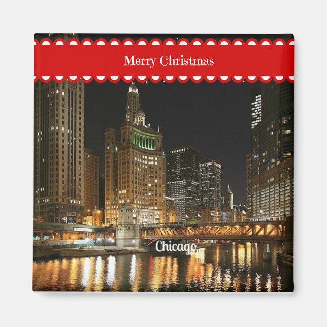 Merry Christmas from Chicago Magnet (Front)