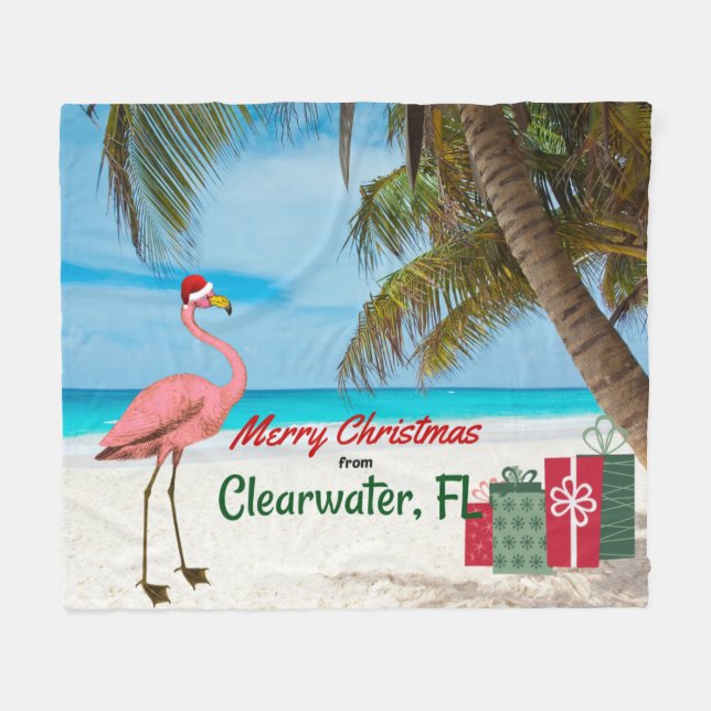 Merry Christmas from Clearwater, FL Fleece Blanket (Front (Horizontal))