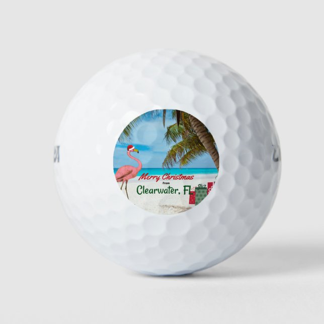 Merry Christmas from Clearwater, FL Golf Balls (Front)