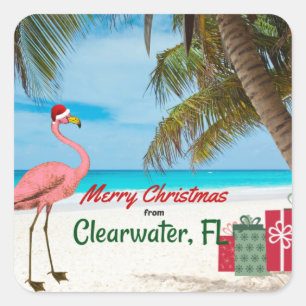 Merry Christmas from Clearwater, FL Square Sticker