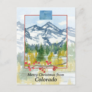 Merry Christmas from Colorado Rocky Mountains Postcard