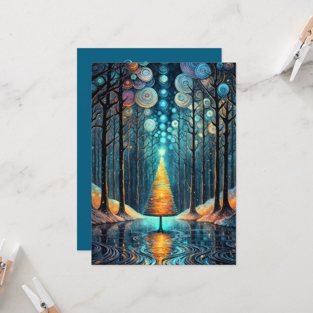 Merry Christmas from custom Family Name Invitation (Front/Back In Situ)