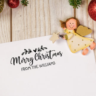 Merry Christmas from (custom) Family, Rubber Stamp