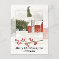 Merry Christmas from Delaware Farm Red Barn Silo
