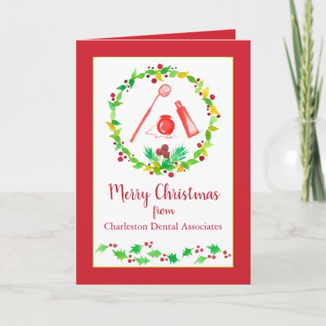 Merry Christmas From Dentist Office Business Holiday Card (Front)