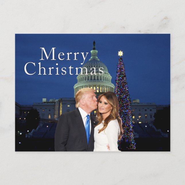 Merry Christmas from Donald and Melania Postcard (Front)