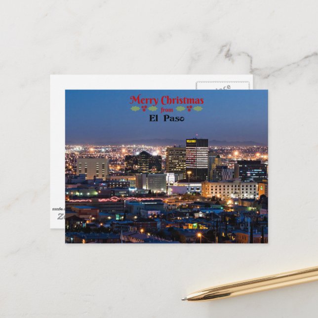 Merry Christmas from El Paso Postcard (Front/Back In Situ)