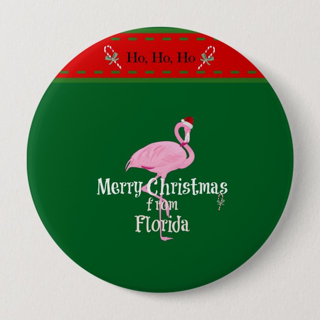 Merry Christmas from Florida 10 Cm Round Badge (Front)