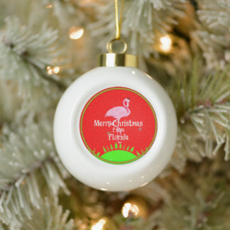 Merry Christmas from Florida, Ceramic Ball Christmas Ornament
