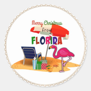 Merry Christmas from Florida Classic Round Sticker