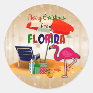 Merry Christmas from Florida Classic Round Sticker