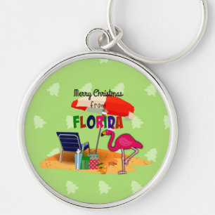 Merry Christmas from Florida, colourful Key Ring
