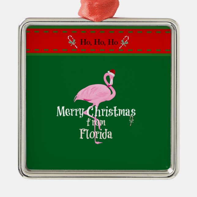 Merry Christmas from Florida Metal Tree Decoration (Front)