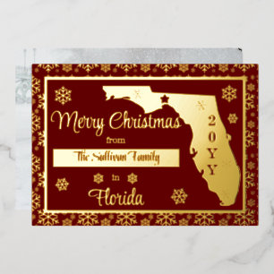 Merry Christmas from Florida State   Photo Foil Holiday Card