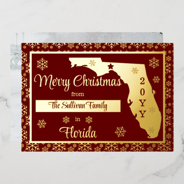 Merry Christmas from Florida State | Photo Foil Holiday Card (Front/Back)