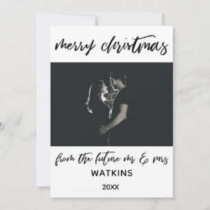 Merry Christmas from Future Mr & Mrs, BW Photo Holiday Card