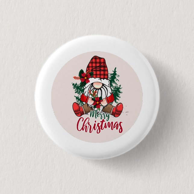 Merry Christmas from Gnome!  3 Cm Round Badge (Front)