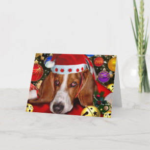 Merry Christmas from Holmes the Basset Hound Holiday Card