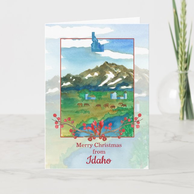 Merry Christmas from Idaho Cows Ranch Card (Front)