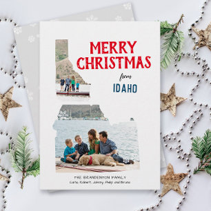 Merry Christmas from Idaho Two Photo Holiday Card