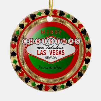 Merry Christmas From Las Vegas Ceramic Tree Decoration