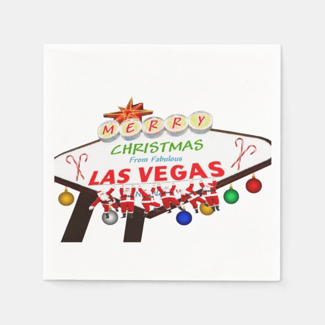 Merry Christmas from Las Vegas Paper Napkin (Front)