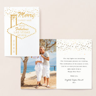 Merry Christmas from Las Vegas Photo Foil Card