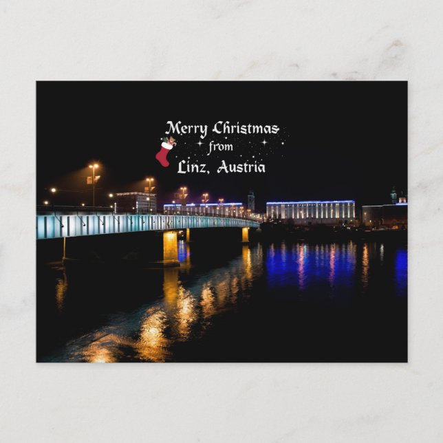 Merry Christmas from Linz, Austria Postcard (Front)