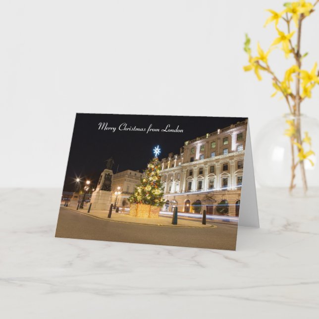 Merry Christmas from London Card (Yellow Flower)