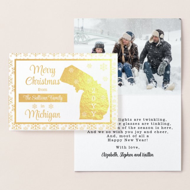 Merry Christmas from Michigan State | Photo Foil Card (Display)