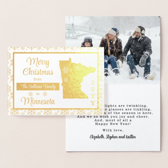 Merry Christmas from Minnesota State | Photo Foil Card (Display)