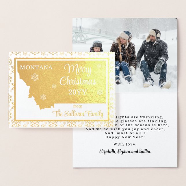 Merry Christmas from  Montana State | Photo Foil Card (Display)