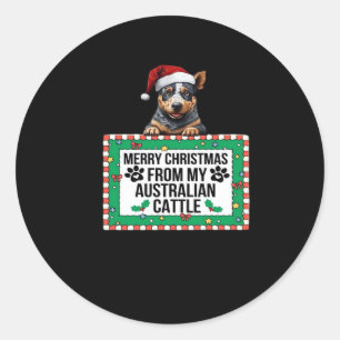 Merry Christmas From My Australian Cattle Classic  Classic Round Sticker