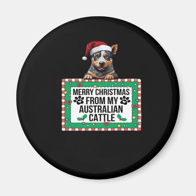Merry Christmas From My Australian Cattle Classic  Magnet (Front)