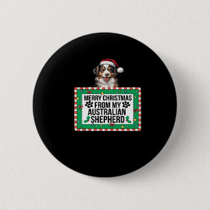 Merry Christmas From My Australian Shepherd Classi 6 Cm Round Badge