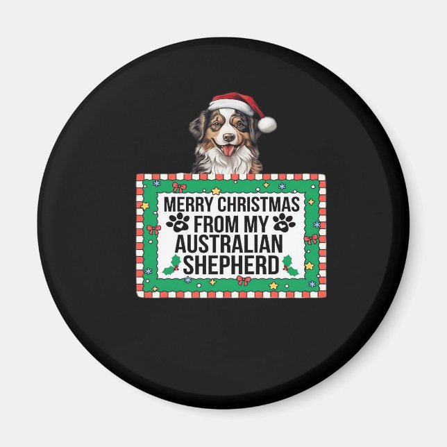 Merry Christmas From My Australian Shepherd Classi Magnet (Front)