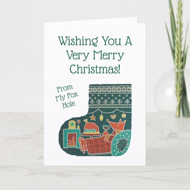 Merry Christmas from My Fox Hole! Holiday Card (Front)