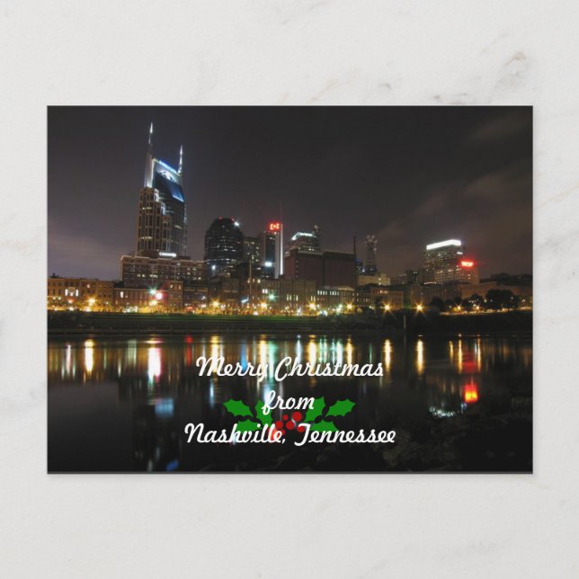 Merry Christmas from Nashville, Tennessee Holiday Postcard (Front)