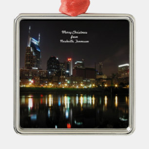 Merry Christmas from Nashville, Tennessee Metal Tree Decoration