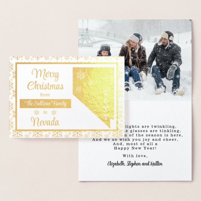 Merry Christmas from Nevada State Photo Foil Card (Display)