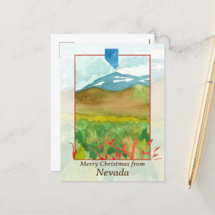 Merry Christmas from Nevada Winter Desert  Holiday Postcard