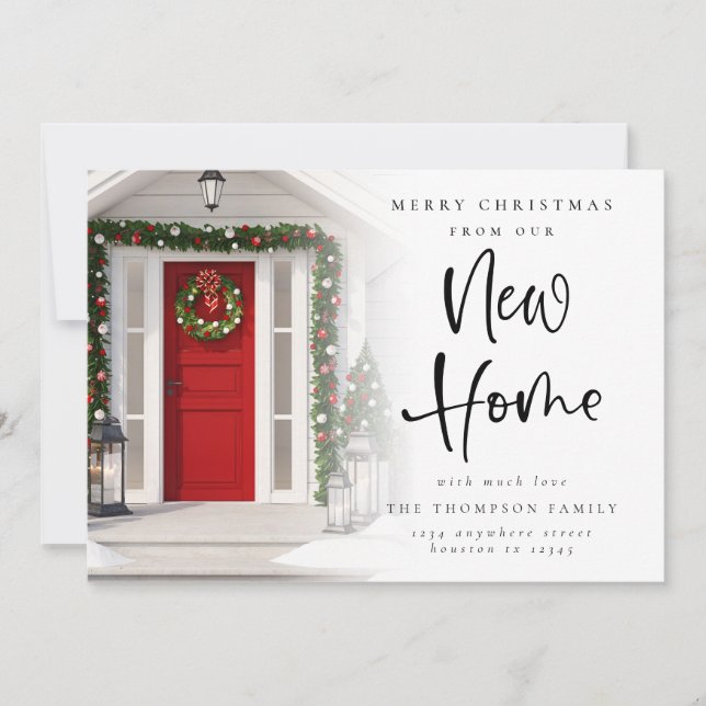 Merry Christmas from New Home Photo Overlay Holiday Card (Front)