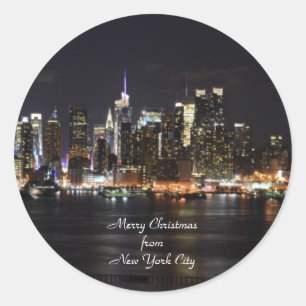 Merry Christmas from New York City Classic Round Sticker