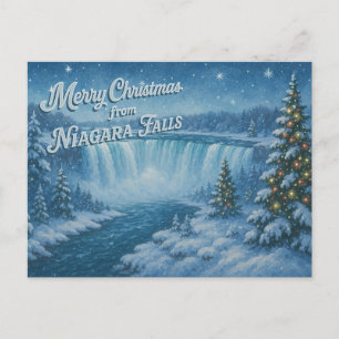 Merry Christmas from Niagara Falls Winter Postcard