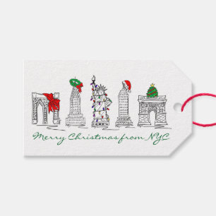 Merry Christmas from NYC New York City Holiday Gift Tags
